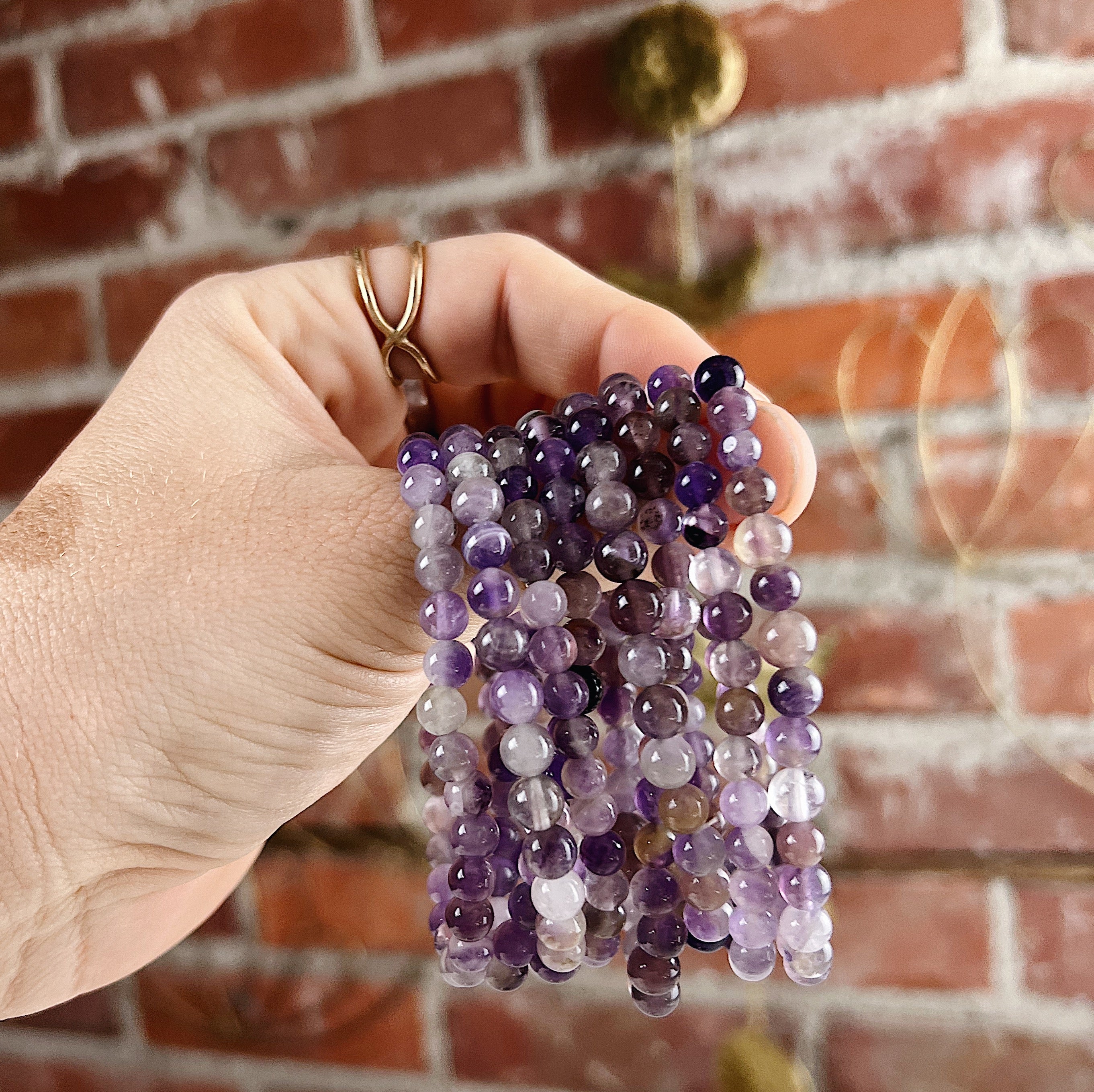 Intuitively Chosen Amethyst Round Stone Bracelet Wild Alabaster