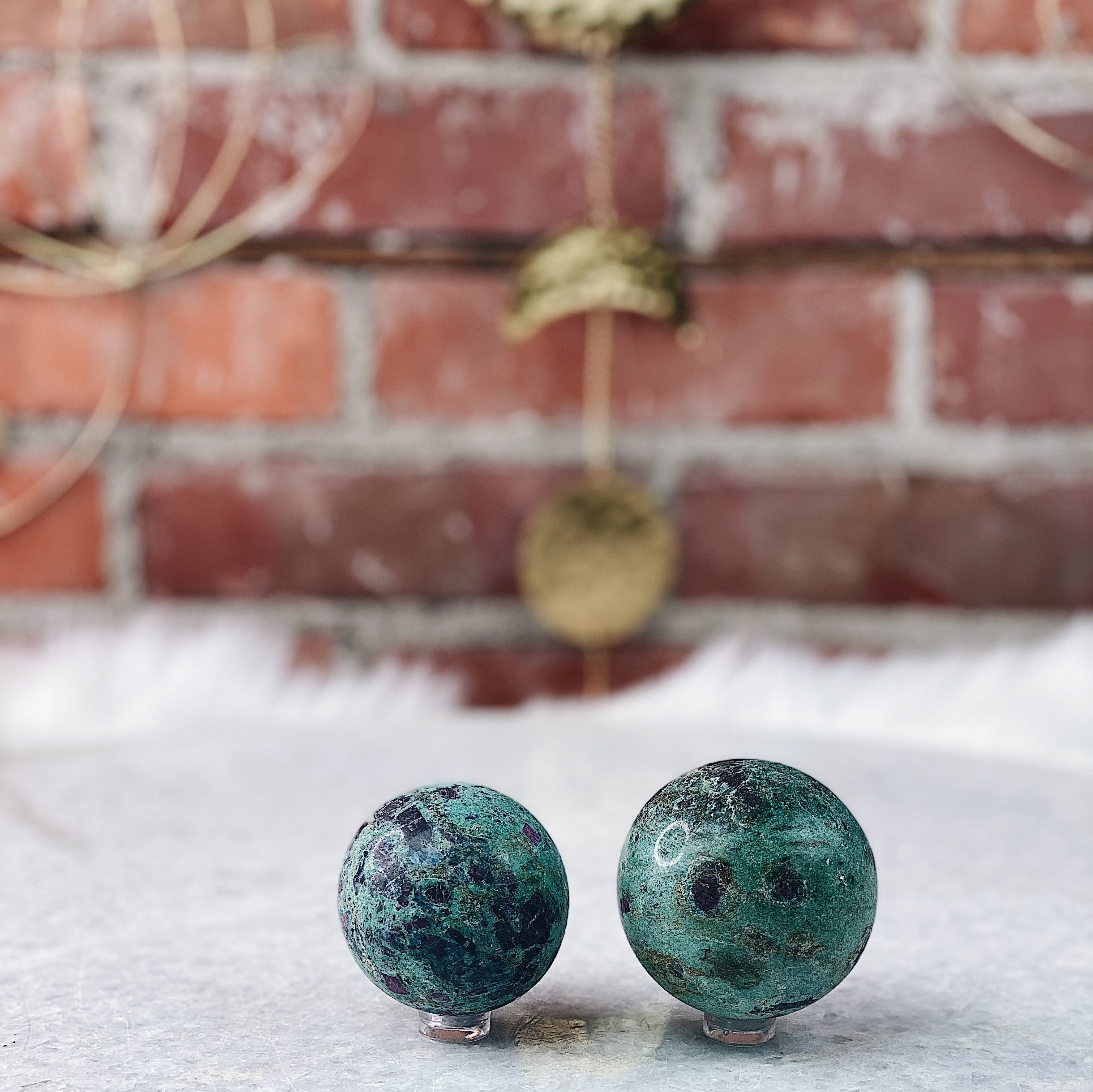 Intuitively Chosen Raw Ruby Fuchsite Sphere Wild Alabaster