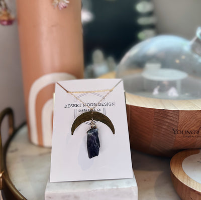 Desert Moon Design Amethyst Crescent Moon Necklace Desert Moon
