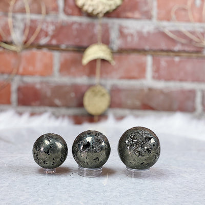 Intuitively Chosen Small Pyrite Sphere Wild Alabaster
