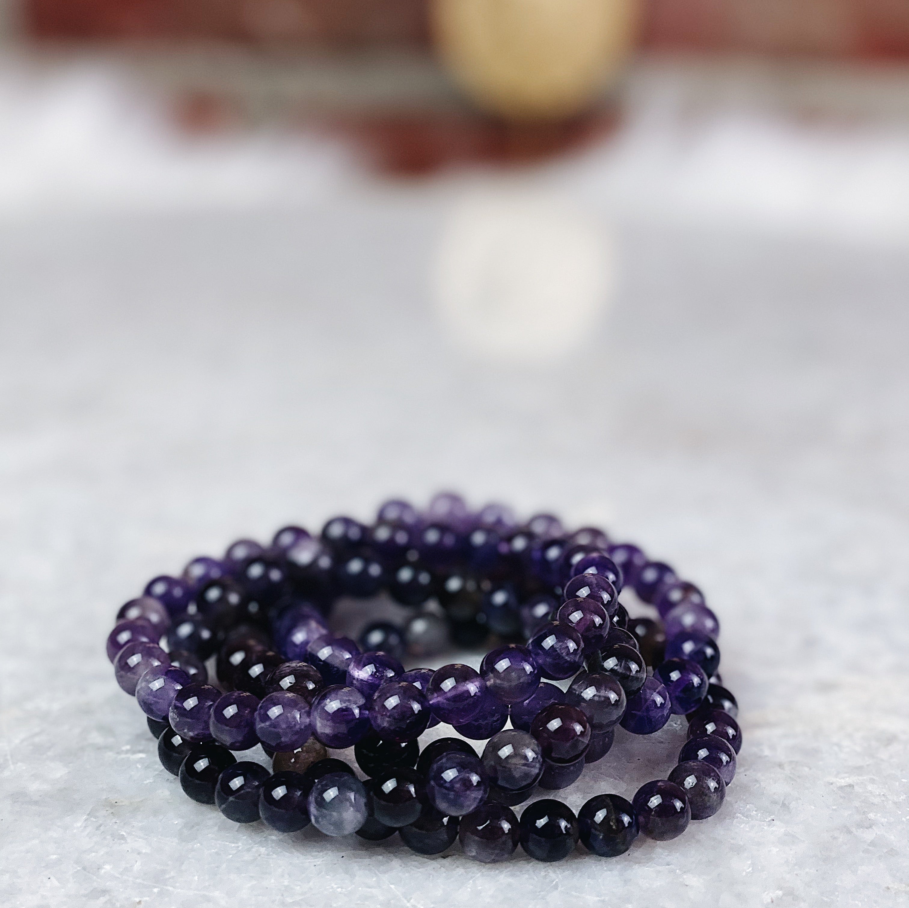 Intuitively Chosen Amethyst Round Stone Bracelet Wild Alabaster