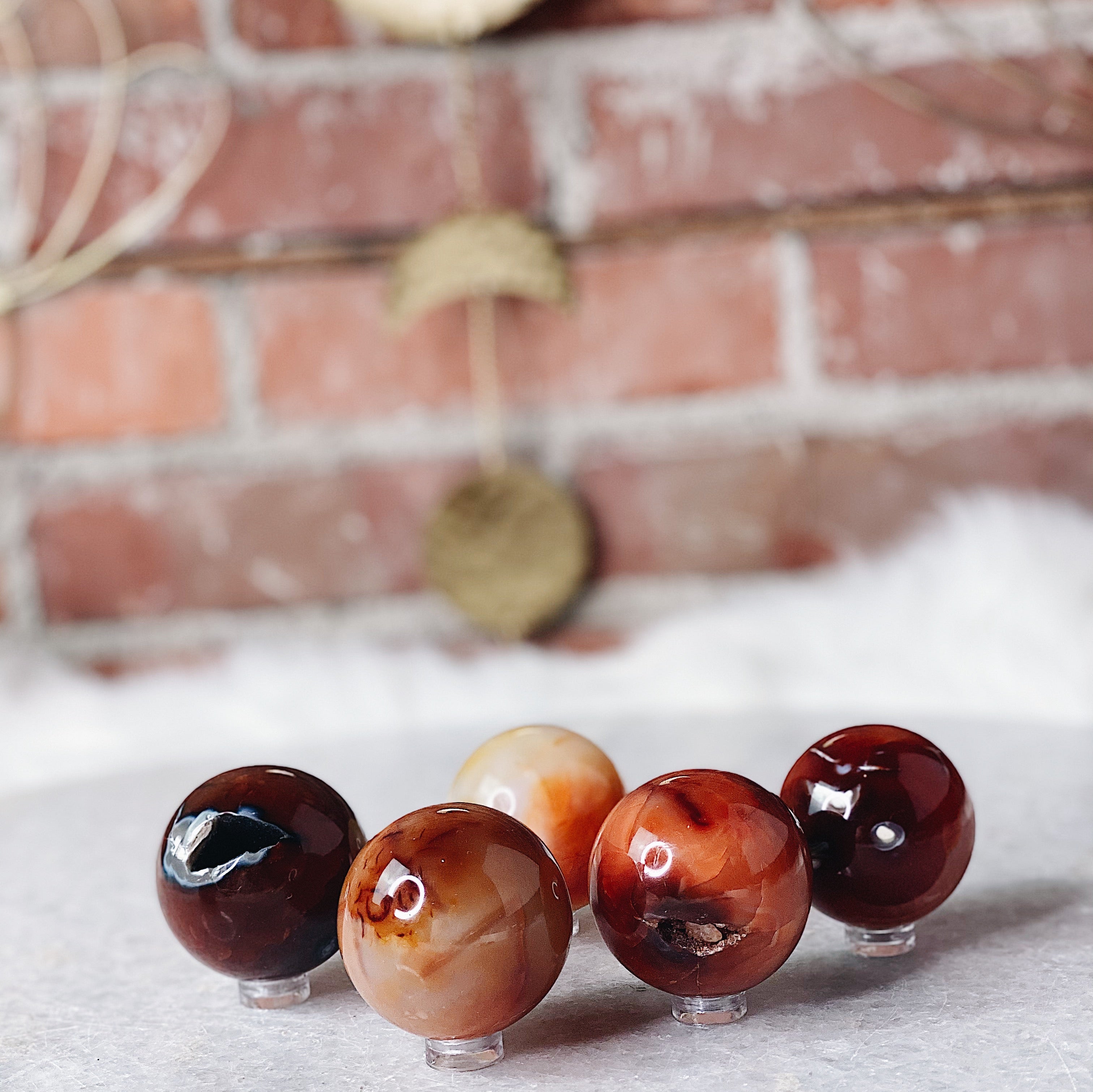 Intuitively Chosen Carnelian Sphere Wild Alabaster