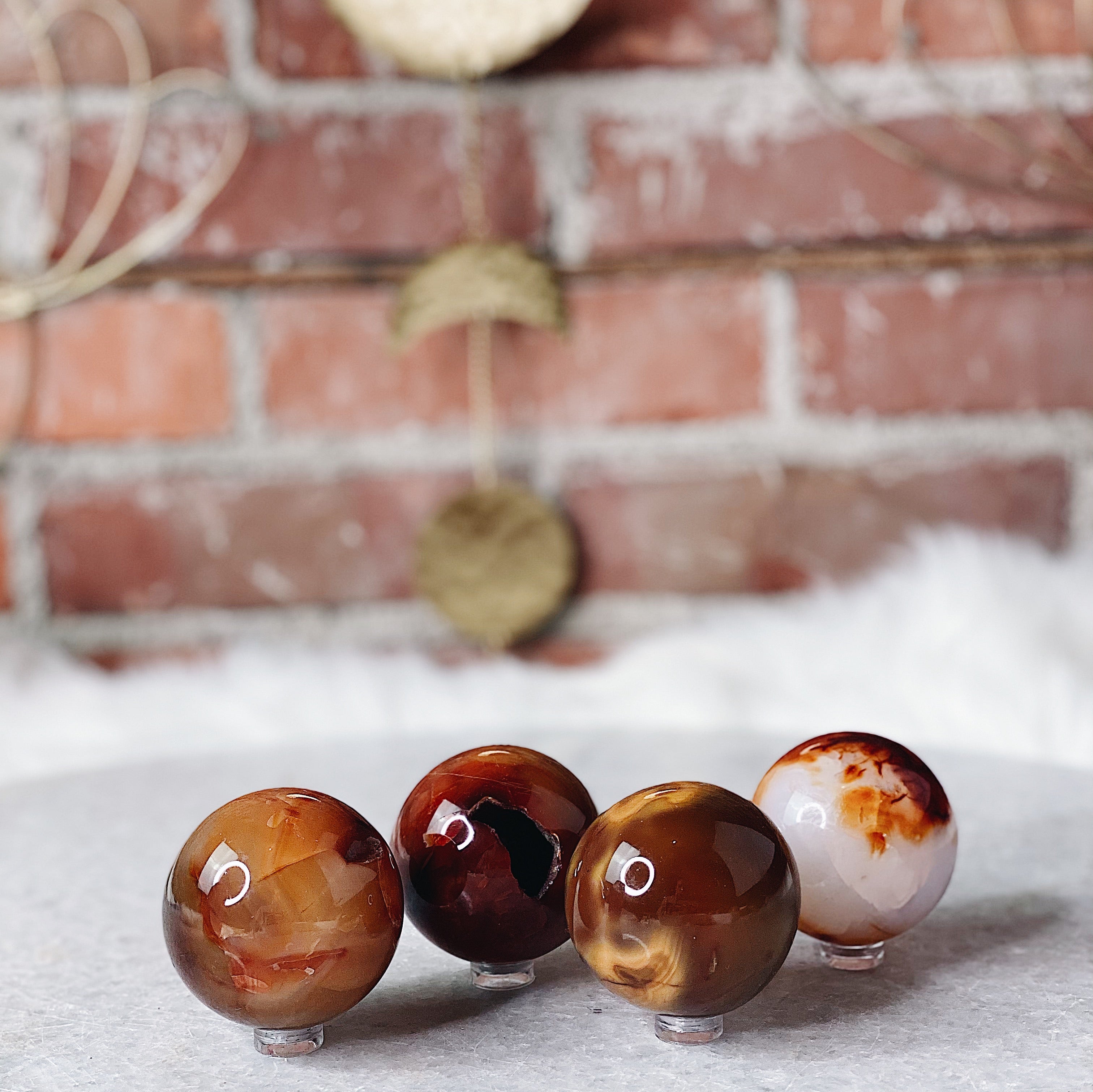 Intuitively Chosen Carnelian Sphere Wild Alabaster