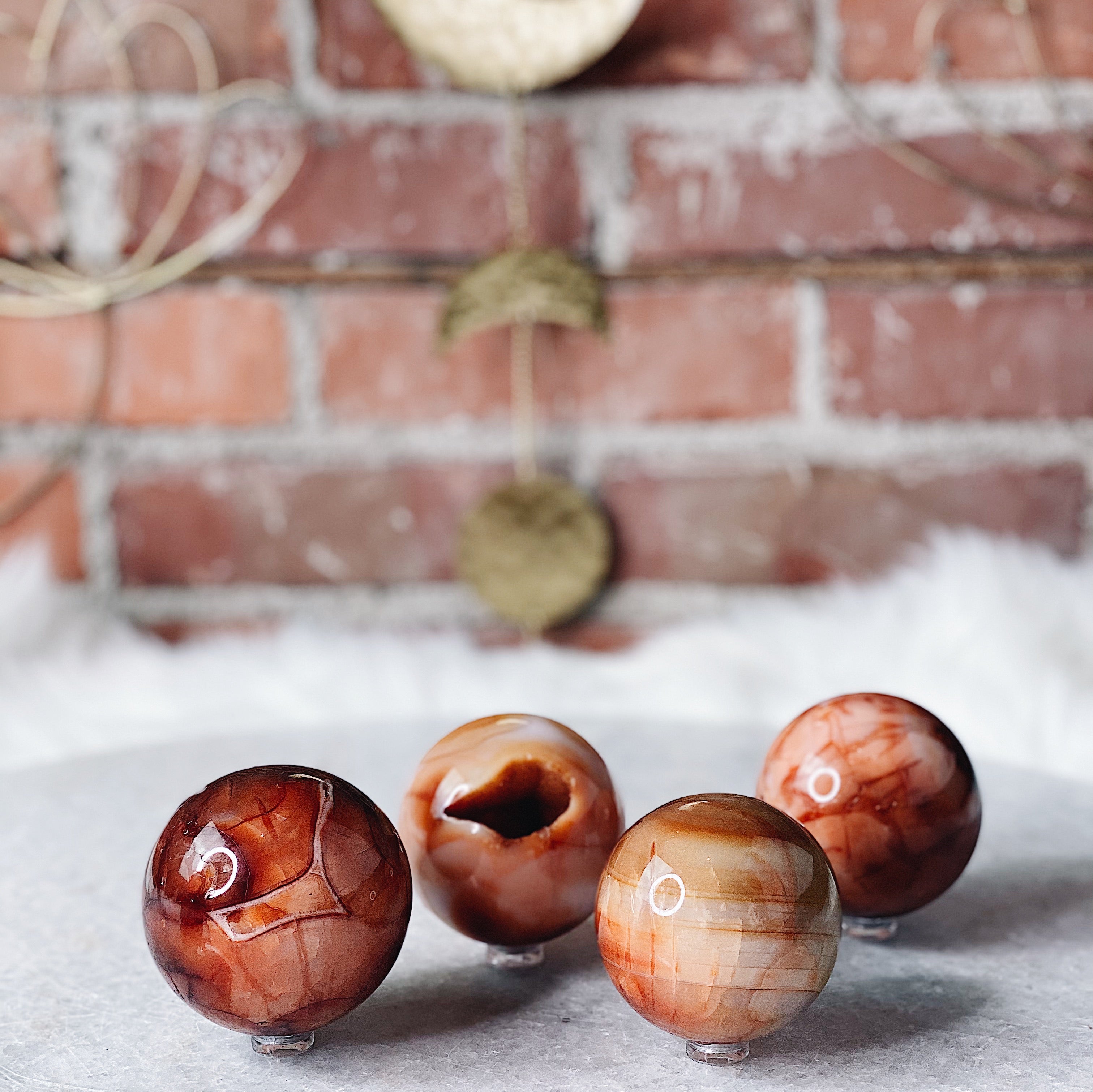 Intuitively Chosen Carnelian Sphere Wild Alabaster