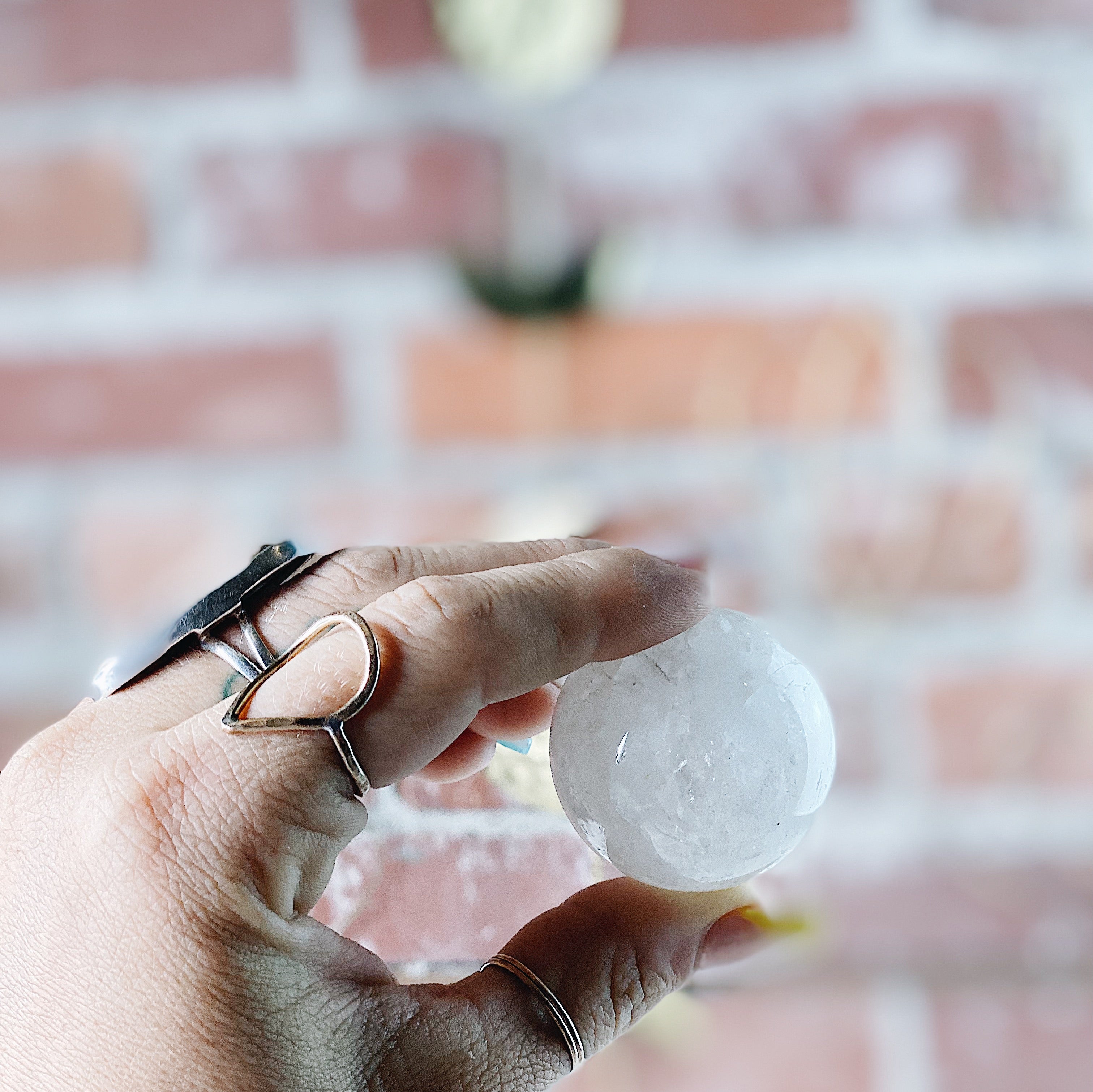 Intuitively Chosen Clear Quartz Sphere Wild Alabaster