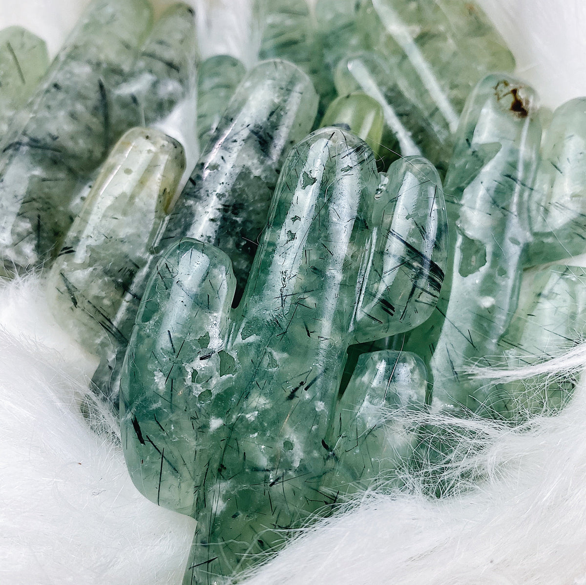 Intuitively Chosen Prehnite Cactus Wild Alabaster