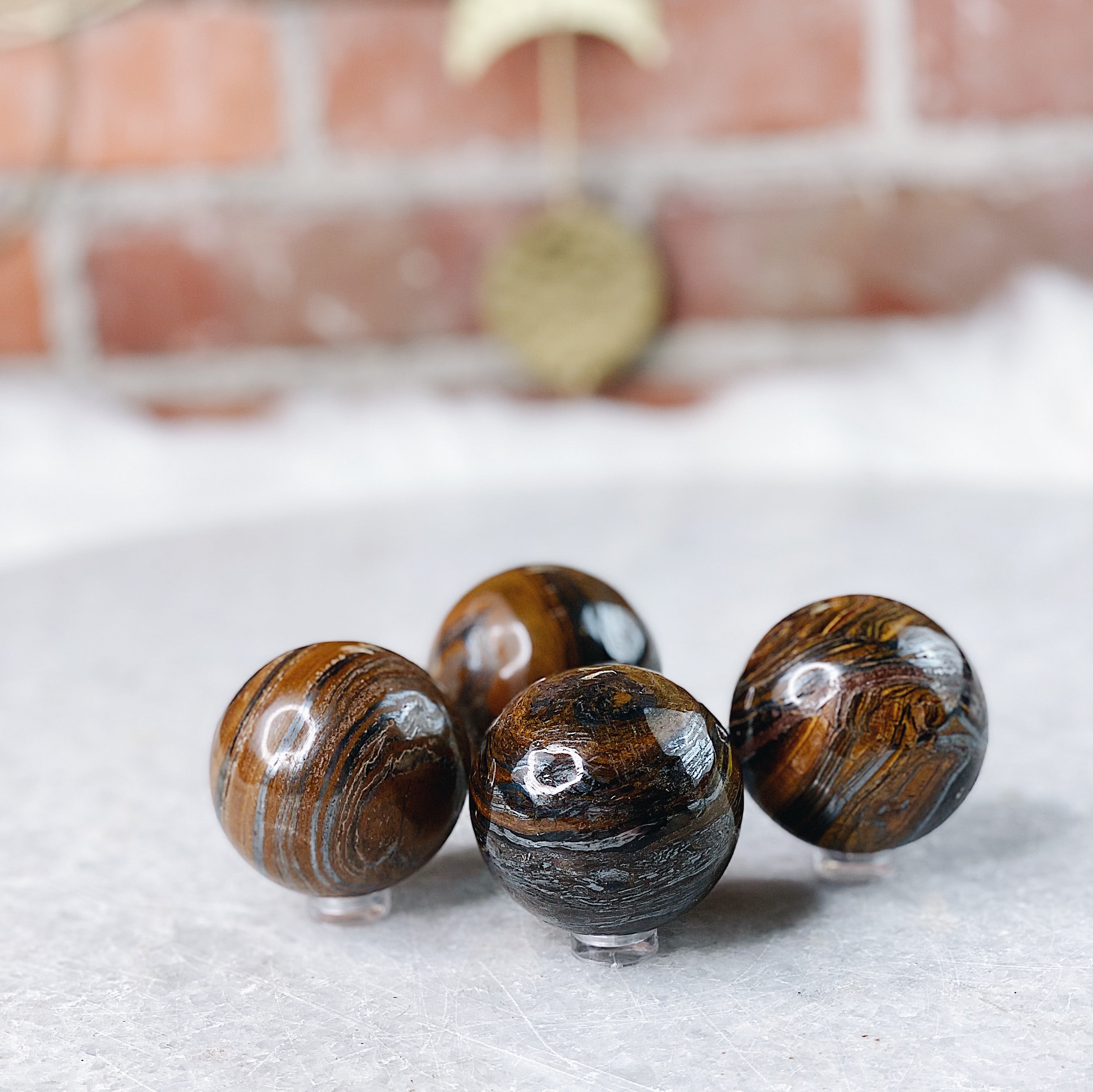 Intuitively Chosen Tiger’s Eye Sphere Wild Alabaster